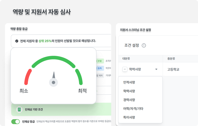 역량 및 지원서 자동심사